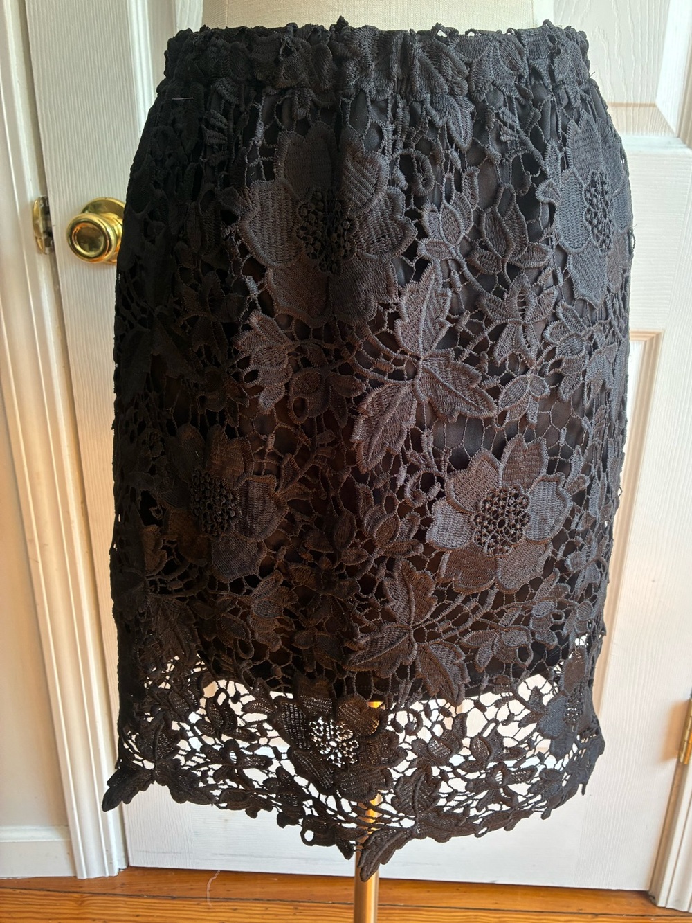 Sans Souci Crochet Lace Overlay Pencil Skirt